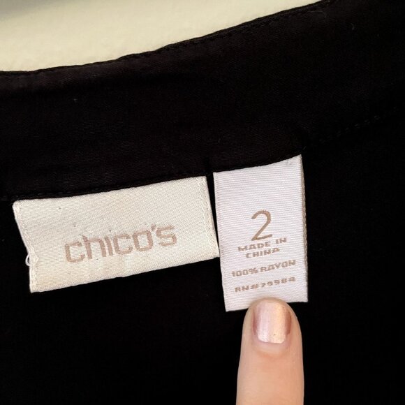 Chico's black blazer business casual plus size comfortable zipper pockets - Picture 6 of 7
